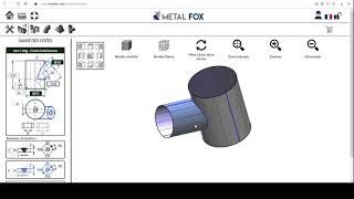 Piquages miépaisseur posés et pénétrant sur MetalFox le logiciel de traçage pour chaudronniers [upl. by Ahse]