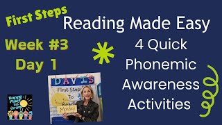 4 Fast Phonemic Awareness Activities Week 3 Day 1 happyplacetogrow [upl. by Aselehc]