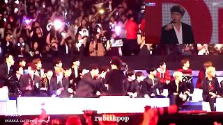 171201 Exo  GOT7 Wanna One NCT 127 Reaction to BTS FULL performance  MAMA [upl. by Byrom]