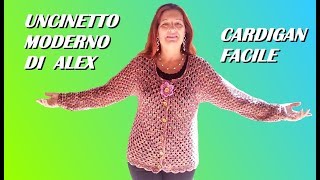 IL CARDIGAN PIU FACILE alluncinetto TUTORIAL tutte le taglie [upl. by Burne]