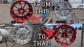 Powder Coating Wheels from Start to Finish  Lollypop Red  Ep 150 [upl. by Annail173]