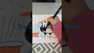 I Tre Giorni Della Merla tiktok viral art color disegno brushpens inverno merlo🐦‍⬛ [upl. by Annyahs]