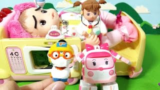 의사 뽀로로와 콩순이 병원놀이 Doctor Pororo amp Ambulance bed Kongsuni Toys 개구리알을 삼킨 콩콩이를 고쳐주세요 [upl. by Caro]