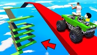 SHINCHAN AND FRANKLIN TRIED THE IMPOSSIBLE SQUARE SPIRAL BRIDGE CARS CHALLENGE GTA 5 KRISHAN GAMING [upl. by Elsey879]