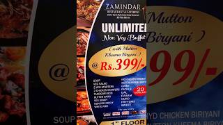 💥Unlimited Non Veg Buffet  ₹399 📍Zamindar Restaurant bangalore food buffet foodie shorts [upl. by Enirod]