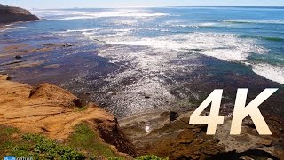 2 HR 4K Still Nature Video quotSparkling Coastal Wavesquot Ocean Beach San Diego [upl. by Yennep]