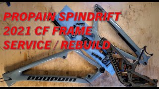 Propain Spindrift 2021 CF Frame Service  Rebuild  Detail Shots  Suspension Test Fox DhX2 MTpain [upl. by Aurore]