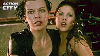 Alice amp Claire Take Down the Zombie Axeman Together  Resident Evil Afterlife Milla Jovovich [upl. by Sib]