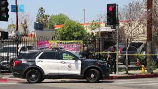 4 shot in deadly Northridge Shooting were painting over graffiti LAPD says [upl. by Letney]