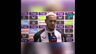 Joelinton and Longstaff interview Newcastle vs Manchester United [upl. by Hsilgne]