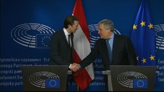 Le nouveau chancelier autrichien Kurz en visite à Bruxelles [upl. by Latty]