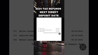 2024 TAX REFUNDS NEXT DIRECT DEPOSIT DATE FOR TAX REFUNDS taxrefund 2024 irs directdeposits [upl. by Elrak784]