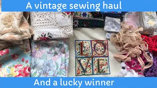 A winner amp vintage sewing haul thriftythursday slowstitch slowstitching create and craft [upl. by Gnen]