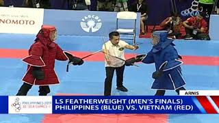 SEA Games 2019 PHL VS VIE on LS Featherweight Men’s Division FINALS  Arnis [upl. by Rennerb]