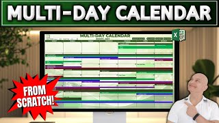 How To Create A MultiDay Calendar In Excel From Scratch Free Download [upl. by Neersin]