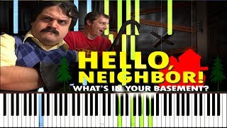 Hello Neighbor Whats In Your Basement  Random Encounters Synthesia Piano Tutorial [upl. by Enaitsirk]