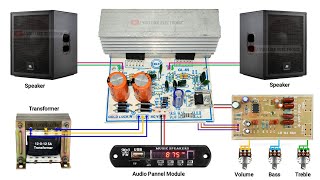 100W Tda7265 20 Amplifier Complete Wiring • 7265 Amplifier Wiring • You Like Electronic [upl. by Brent648]