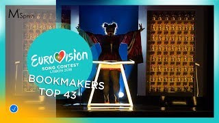 Eurovision Song Contest 2018 Bookmakers odds top 43 after the first rehearsals [upl. by Sidoon]