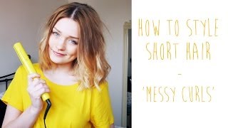 HOWTO MESSY CURLS FOR SHORT HAIR  tinytwisst [upl. by Ocihc]