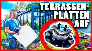 TERRASSENPLATTEN VERLEGEN  Feinsteinzeug auf STELZLAGER verlegen  Home Build Solution [upl. by Znieh]