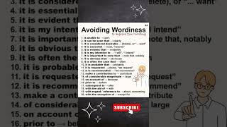 avoid wordiness to improve your writing improvewriting improveyourenglish foryoueducation [upl. by Sihun782]