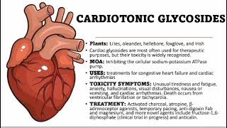 Cardiotonic and Cyanogenic Glycosides Its toxicity and treatmentPharmacognosy RDSA Tutorial [upl. by Arimihc]