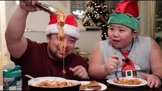 MUKBANG CHRISTMAS EVE DINNER  SPAGHETTI MEATBALL [upl. by Beckett]