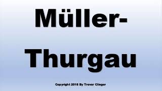 How To Pronounce MullerThurgau Wine [upl. by Nnalyrehc933]