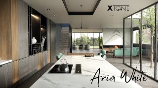 Discover the Quartzite Effect Xtone Aria White Worktop by Porcelanosa [upl. by Indira841]