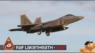 LIVE MASS TAKE OFF US AIR FORCE F22 RAPTOR F16 F15 amp F35 ACTION • 48FW RAF LAKENHEATH 080824 [upl. by Anirtep]