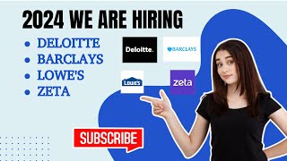 2024 JOB HIRING  DELOITTE BARCLAYS  APPLY NOW FOR JOB OPENINGS RECRUITEMENT jobopening hiring [upl. by Jorrie]