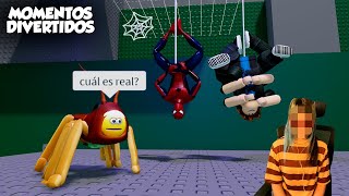 OBBY DE ARAÑA MOMENTOS DIVERTIDOS REVELO MI CARA ROBLOX [upl. by Hedges]