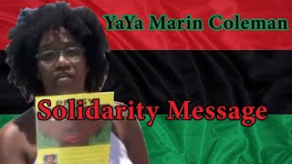 YaYa Marin Coleman  Solidarity Message to The PanAfrikan Reparations Rebellion Groundings 2021 [upl. by Yornoc]