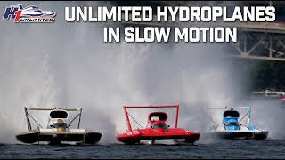 H1 Unlimited Hydroplanes in Slow Motion 2023 TriCities and Seattle [upl. by Serrell]