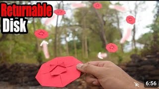 how to make a paper boomerang returnable disk [upl. by Wordoow]