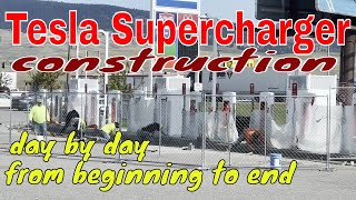 Tesla Supercharger construction Wye MT day by day construction of Tesla V3 250kW Supercharger [upl. by Aihsotal]