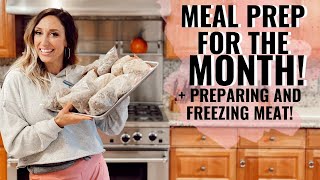 Meal Prep for the MONTH How to prepare cook amp freeze meat in bulk  Jordan Page [upl. by Pearl]