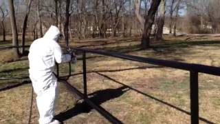 HOW TO PAINT PIPE FENCE  mikeandmikeremodelingcom [upl. by Martguerita]