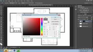 Adobe Photoshop  Rendering a Floor Plan  Part 2  Walls and Layers  Brooke Godfrey [upl. by Elmajian]