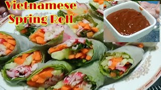 Vietnamese Spring Roll w Peanut Sauce  Fresh Lumpia howto springroll [upl. by Niro578]