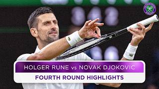 Djokovic relentless against Rune  Holger Rune vs Novak Djokovic  Highlights  Wimbledon 2024 [upl. by Aket205]