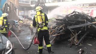 500000 Euro Sachschaden bei einem Brand in Kassel 23042012 [upl. by Herwick217]