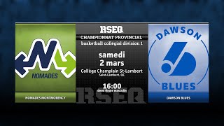 RSEQ D1 Basketball Masculin 🏀 SF Montmorency v Dawson 20240302 [upl. by Elurd]