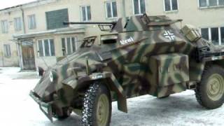 quotLENIquot goes home  NEW SdKfz 222 German Armoured Car Sonderkraftfahrzeug Replica WW2 REENACTMENT [upl. by Koehler]