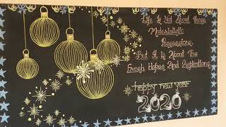 Beautiful blackboard decoration with chalk blackboard decoration idea for New year blackboard deco [upl. by Jami447]