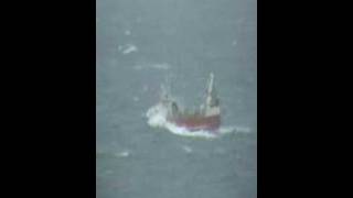 Small trawler in gale force wind [upl. by Lacsap]