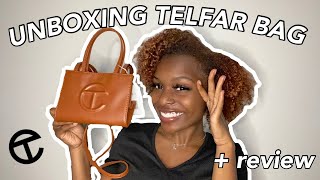 UNBOXING  REVIEWING SMALL TELFAR BAG  are Telfar bags worth it [upl. by Benito]