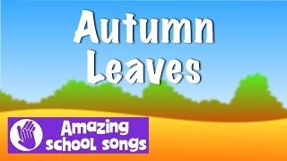 No 4  Autumn Leaves  Harvest song schools children choirs with karaoke lyrics  GUIDE VOCALS [upl. by Annej]