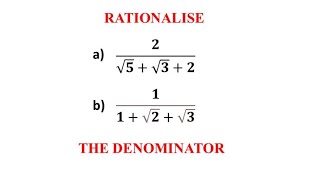 Rationalise 2√5√32  Rationalising the denominator of three terms  11√2√3  ICSE  GCSE [upl. by Odell]