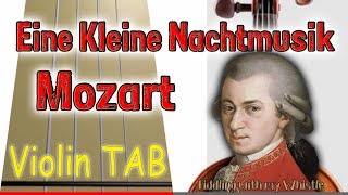 Eine Kleine Nachtmusik  Mozart  Violin  Play Along Tab Tutorial [upl. by Ailero480]